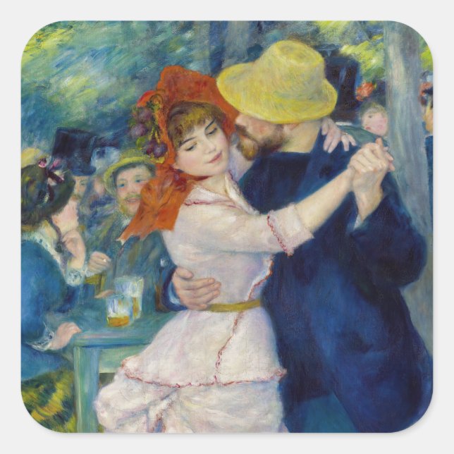 Sticker Carré Pierre-Auguste Renoir - Danse à Bougival (Devant)