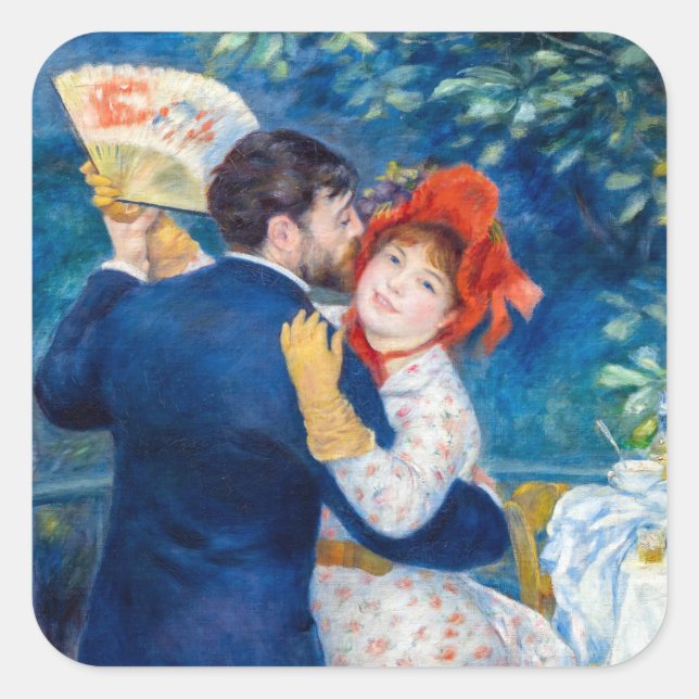 Sticker Carré Pierre-Auguste Renoir - Danse country (Devant)