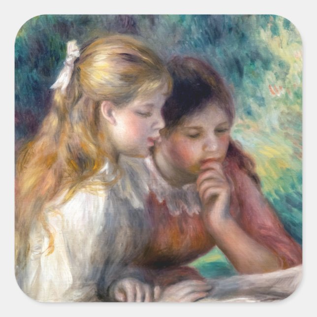 Sticker Carré Pierre-Auguste Renoir - Lecture (Devant)