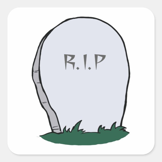 Sticker Carré Pierre de gravure RIP (Devant)