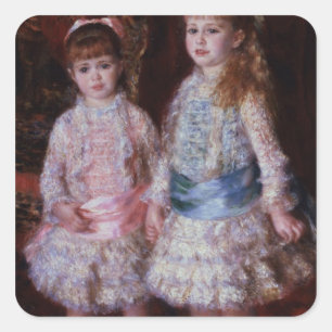 Sticker Carré Pierre un Renoir rose et bleu