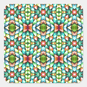 Sticker Carré Pierres en mosaïque arc-en-ciel