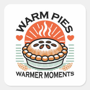 Sticker Carré Pies chaudes Moments plus chauds - Conception d'au