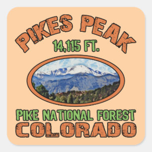 Sticker Carré Pikes Peak, Colorado