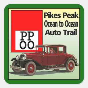 Sticker Carré Pikes Peak Ocean to Ocean Auto Trail