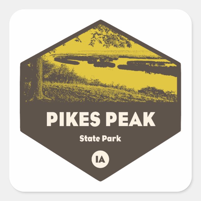 Sticker Carré Pikes Peak State Park Iowa (Devant)