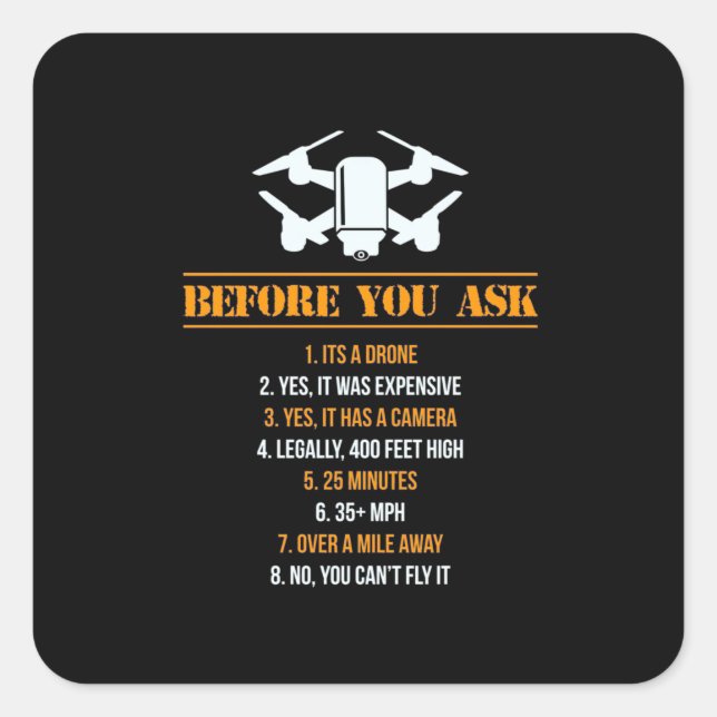 Sticker Carré Pilote de Before You Ask (Devant)