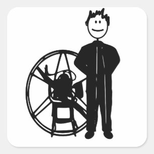 Sticker Carré Pilote de Paramotor