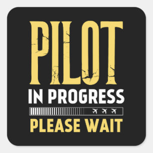 Sticker Carré Pilote en cours - Barre de chargement Design d'avi