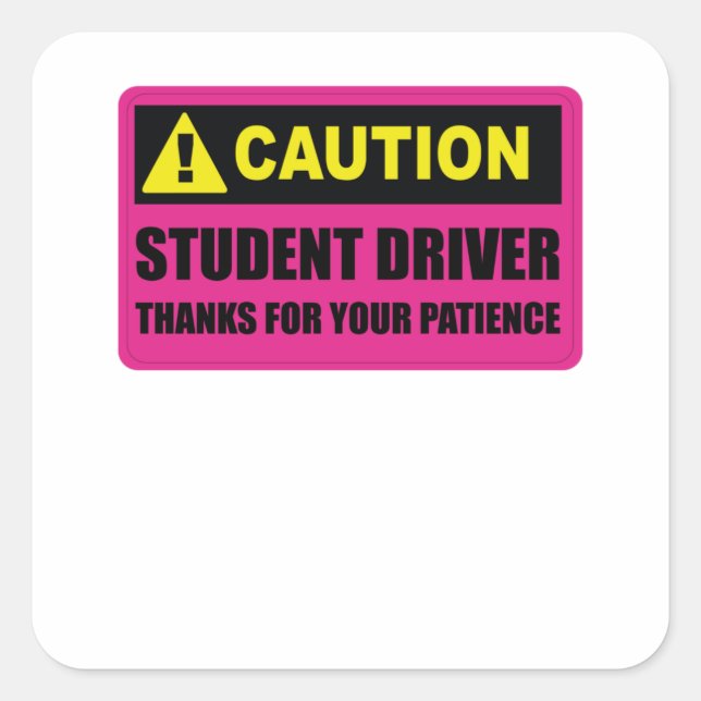 Sticker Carré Pilote Étudiant S'Il Vous Plaît Être Patient (Devant)
