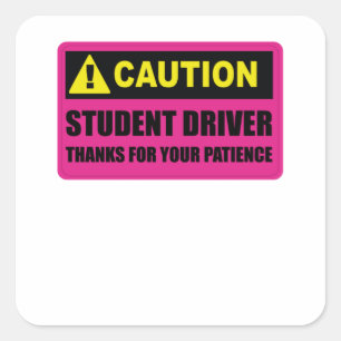 Sticker Carré Pilote Étudiant Veuillez Être Patient