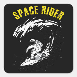 Sticker Carré Pilote spatial astronaute de surf