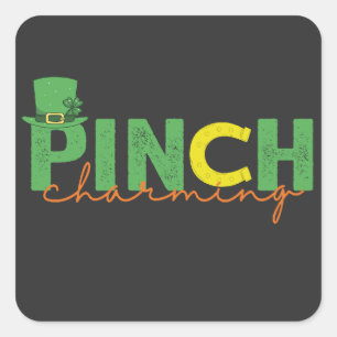 Sticker Carré Pinch CHarming Funny St Patrick's Day Cadeau irlan
