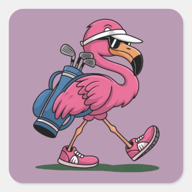 Sticker Carré Ping Flamingo Golf Sunglasses Golf Lover  (Devant)