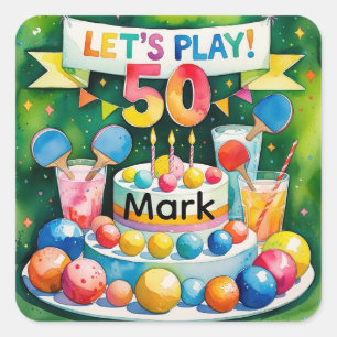 Sticker Carré Ping Pong 50e anniversaire