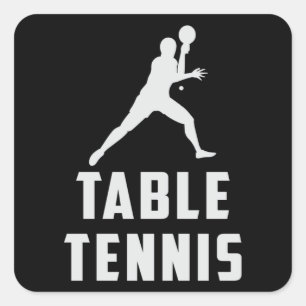 Sticker Carré Ping Pong Table Tennis Paddle Joueur Drôle Cadeau