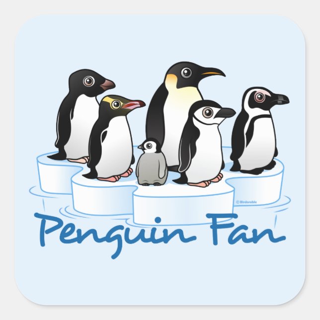 Sticker Carré Pingouin (Devant)