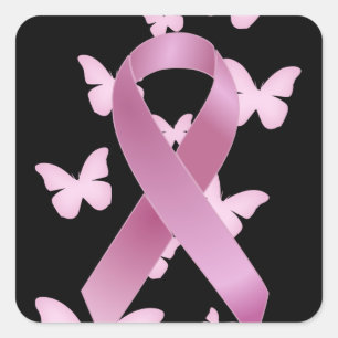 Sticker Carré Pink Aware Ribbon