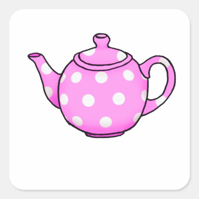 Sticker Carré Pink Betty Teapot (Devant)