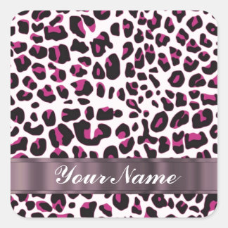 Sticker Carré Pink leopard