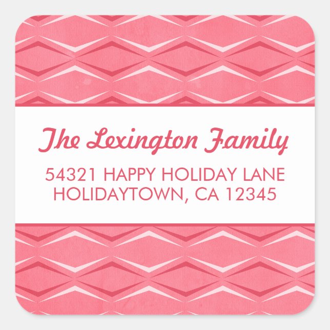 Sticker Carré Pink Mid Century Modern Holiday (Devant)