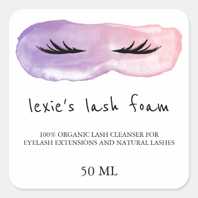 Sticker Carré Pink Purple Aquarelle produit (Devant)
