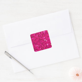 Sticker Carré Pink Shiny Sequin