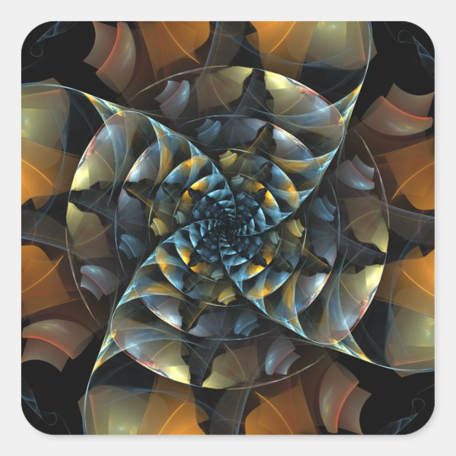Sticker Carré Pinwheel Abstrait Art (Devant)