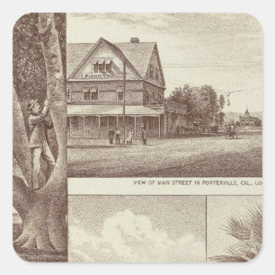 Sticker Carré Pioneer Land Co, contrat, Porterville