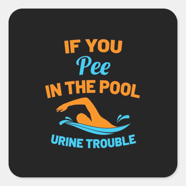 Sticker Carré Pipe De Bain Dans La Piscine (Devant)