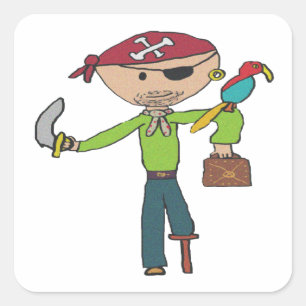 Sticker Carré Pirate