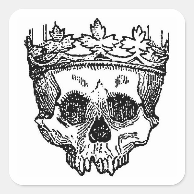 Sticker Carré Pirate crâne avec couronne (Devant)