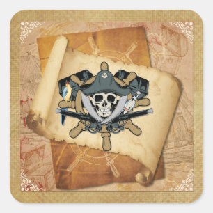 Sticker Carré Pirate Life For Me