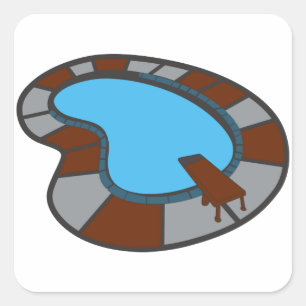 Sticker Carré Piscine