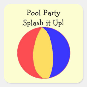 Sticker Carré Piscine - Beach Ball