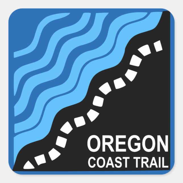 Sticker Carré Piste côtière de l'Oregon (Devant)