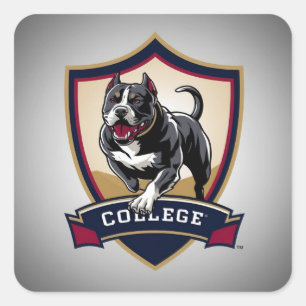 Sticker Carré Pitbull à l'université : Logo