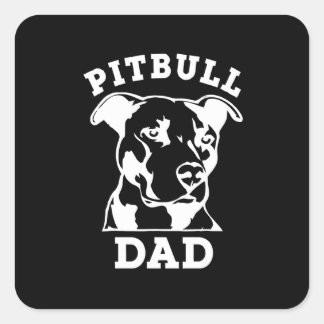 Sticker Carré Pitbull cadeau papa