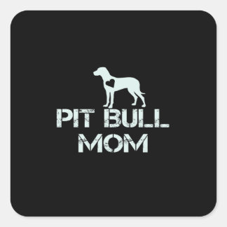 Sticker Carré Pitbull maman aime tellement les chiots