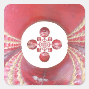 Sticker Carré Pitch Kaleidoscope : Le Cricket Balls The Game's H