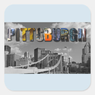 Sticker Carré Pittsburgh Pennsylvania City Skyline