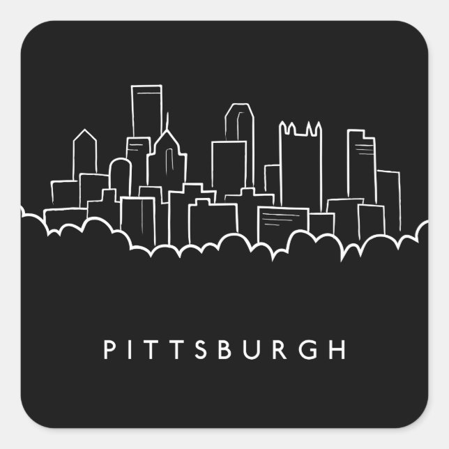 Sticker Carré Pittsburgh Pennsylvanie (Devant)