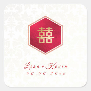 Sticker Carré PixDezines Honeycomb chinois Double appiness