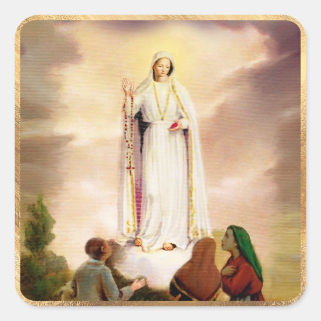 Sticker Carré PixDezines Notre Dame de Fatima (Devant)
