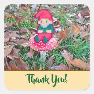 Sticker Carré Pixelart Gnoom, thank you. Pixel Art, Pixelart