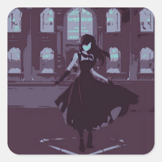 Sticker Carré Pixelisé victorien gothique 2 (Devant)