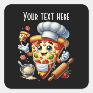 Sticker Carré Pizza cool