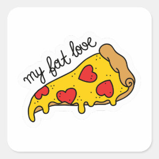 Sticker Carré Pizza flash mon gros amour