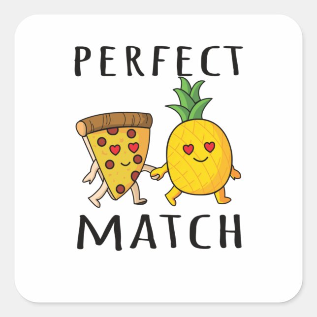 Sticker Carré Pizza Hawaii Pineapple Pizza Food (Devant)