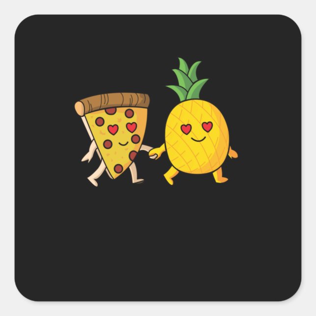 Sticker Carré Pizza Hawaii Pineapple Pizza Food (Devant)